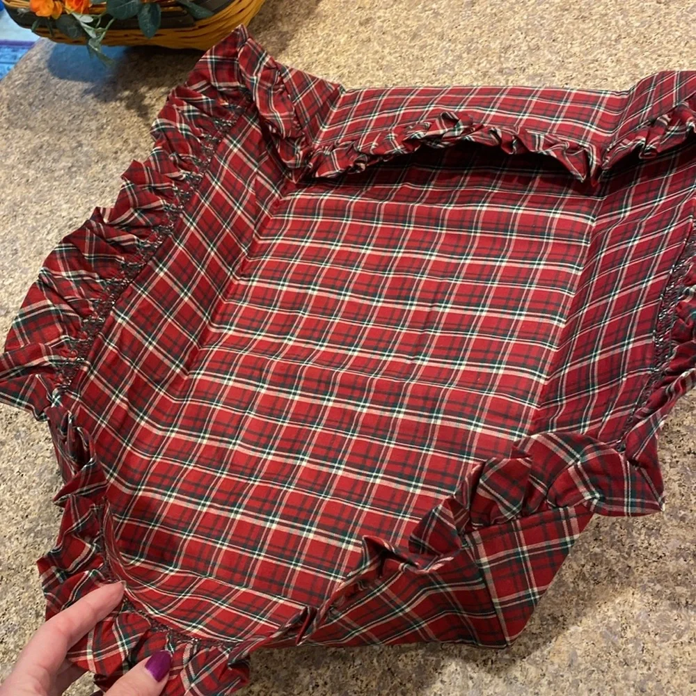 NIP Longaberger Plaid Tidings Serving Tray Basket Fabric Liner 20338 Liner Only